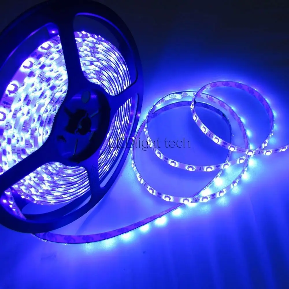 5M 3528 SMD Фиолетовый УФ 395 405nm Ультрафиолетовый 120 шт./м 300 светодиодный LED Flex неоновые
