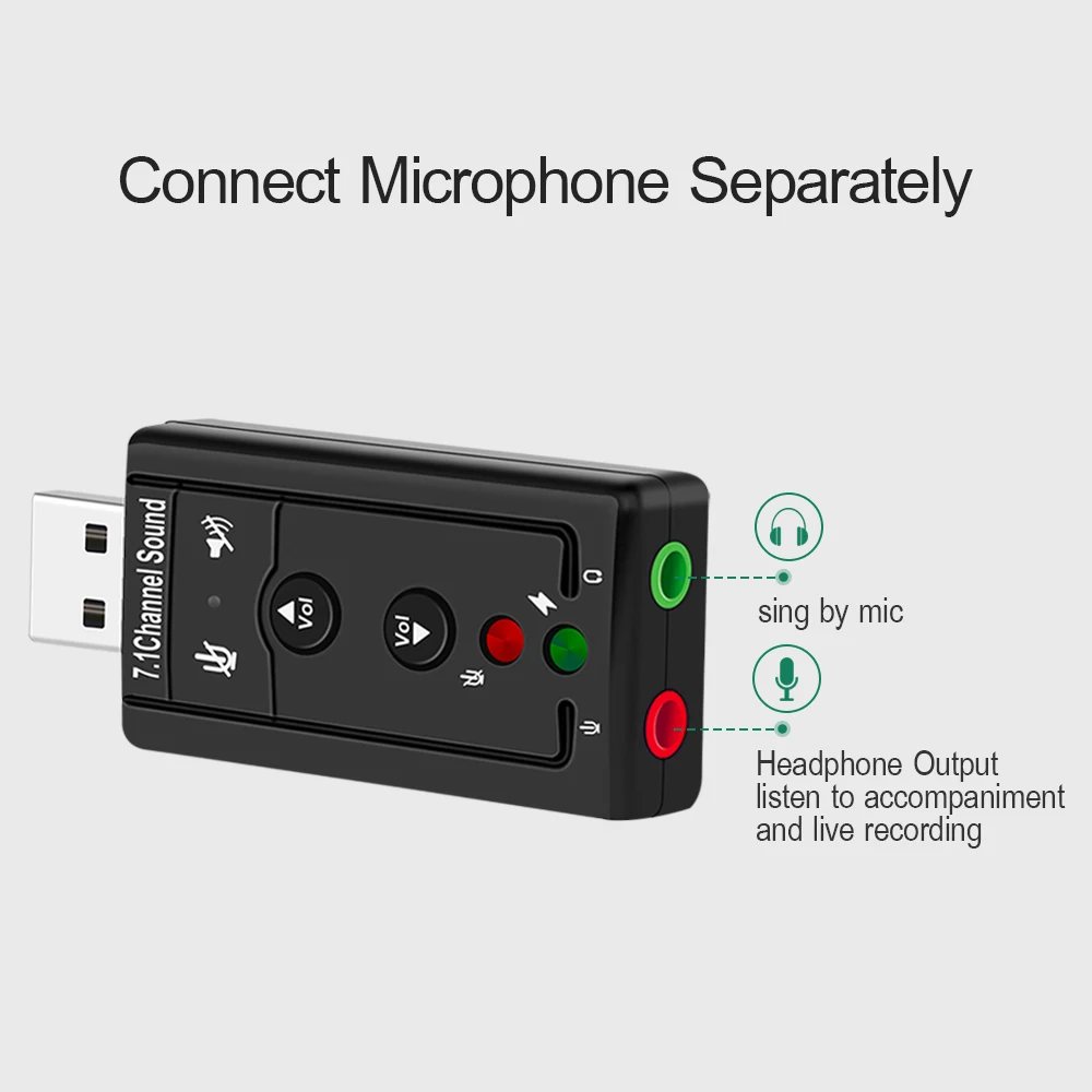 Внешняя звуковая карта 7 1 внешняя USB к разъему 3 5 мм аудиоадаптер для наушников