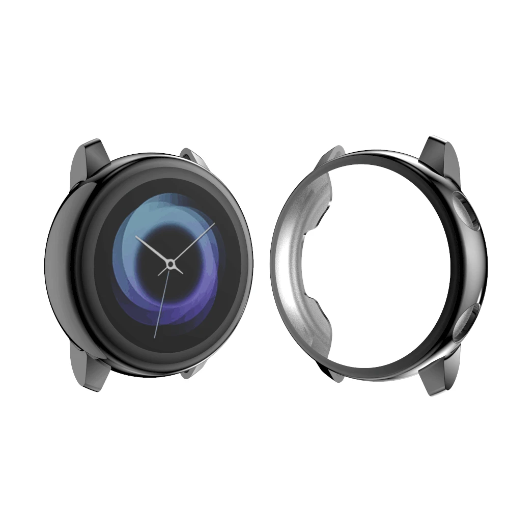 Black Чехол для samsung galaxy watch active чехол-бампер аксессуары протектор полный охват мягкий силиконовый защитный чехол для экрана - Цвет: Black
