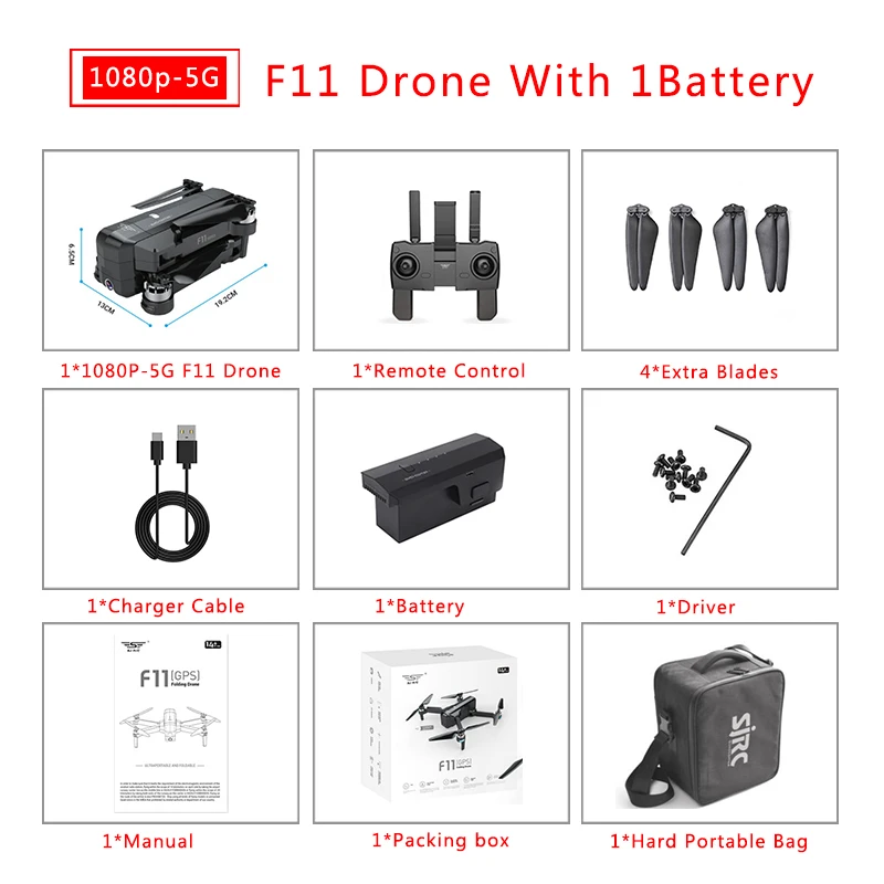 F11 1B Backpack Для SJRC F11 Дрон с GPS 5 г Wi Fi FPV системы с 1080 P камера 25 минут время полета бесщеточный селфи жест управление складной RC Quadcopter - Цвет: F11 1B Backpack