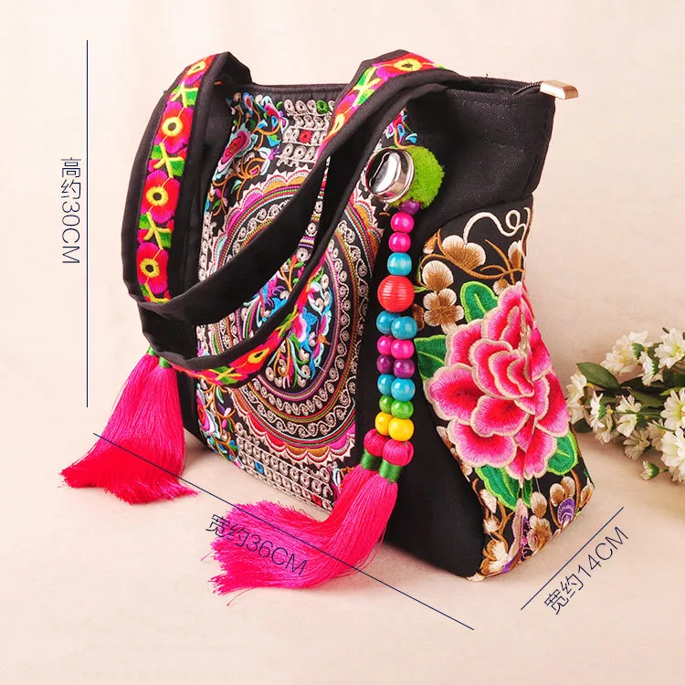 Модная повседневная сумка-тоут с этнической вышивкой! Красивая женская сумка на