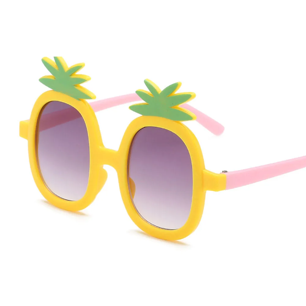 Yellow Sunglasses Ананасовые очки, детские солнцезащитные очки, милые детские солнцезащитные очки, UV 400, поляризационные, безопасный подарок, Прямая поставка - Цвет линз: Yellow Sunglasses