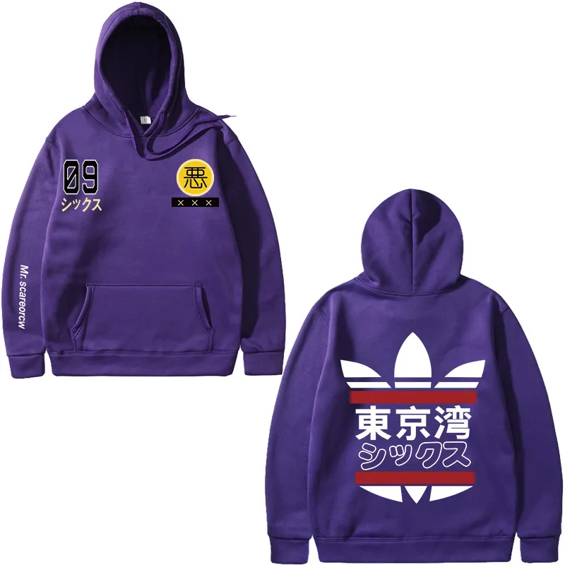 Толстовка Женская и мужская с принтом в виде букв японском стиле Харадзюку