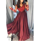 Женское длинное кружевное платье с длинным рукавом, Вечернее бальное платье для выпускного вечера