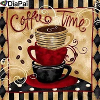 diapai 5d diy diamond painting 100 full squareround drill text cup diamond embroidery cross stitch 3d decor a21526