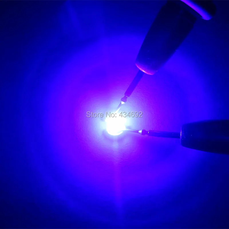 3 Вт Epileds 430NM 435NM УФ фиолетовый светодиодный излучатель лампа светильник на 8 мм 12 14