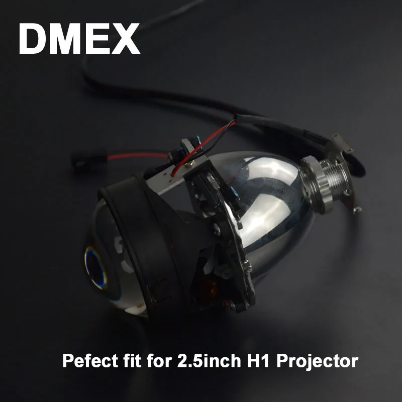 DMEX 2,5 дюймов биксенон H1 HID фары проектор Объектив с светодиодный ангельские глазки с светодиодный дьявол глаза костюм для H4 H7 фар Дом