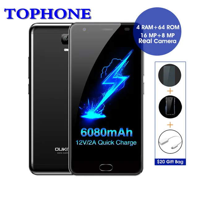 Oukitel K6000 плюс Оперативная память 4G B Встроенная 6 мобильного телефона Android 7 0 mtk6750t