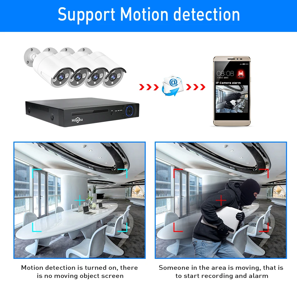 Hiseeu 4MP POE CCTV Системы H.265 4CH PoE NVR комплекты HI3516D OV4698 водоустойчивая открытый ультра