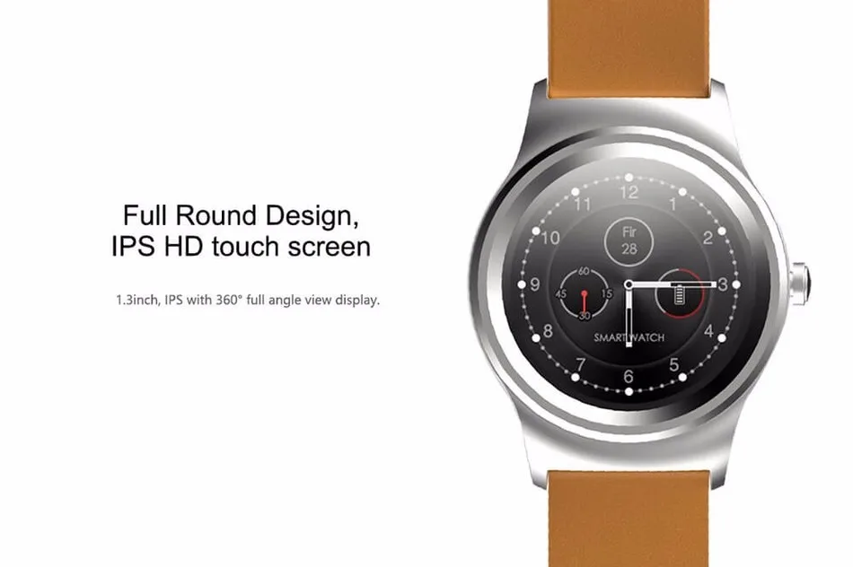 SMA-R Bluetooth Полный Круглый Smartwatch Спорт Шагомер монитор сердечного ритма кожа Смарт часы наручные Телефон для iOS Android