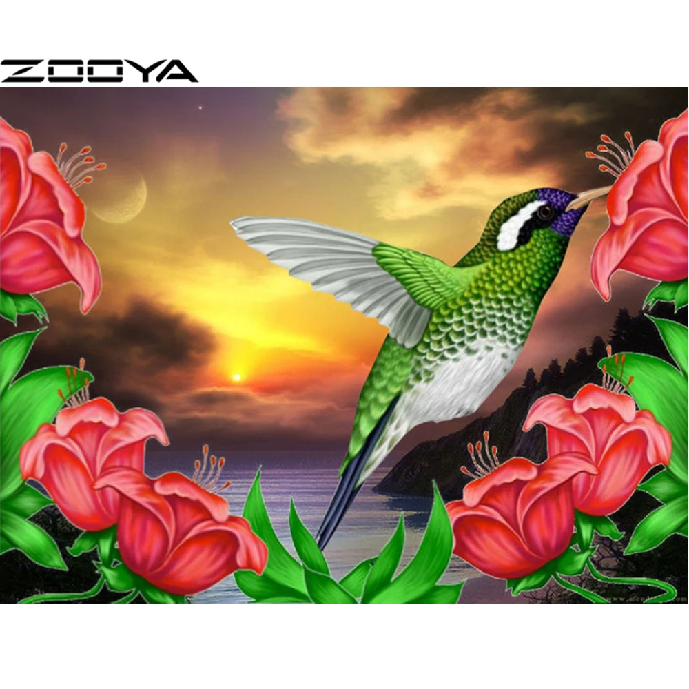 

ZOOYA Sale Diamond Embroidery 5D DIY Diamond Painting Birds Sunset Flowers Pictures Of Rhinestones Cross-Stitch Gifts Kits R425