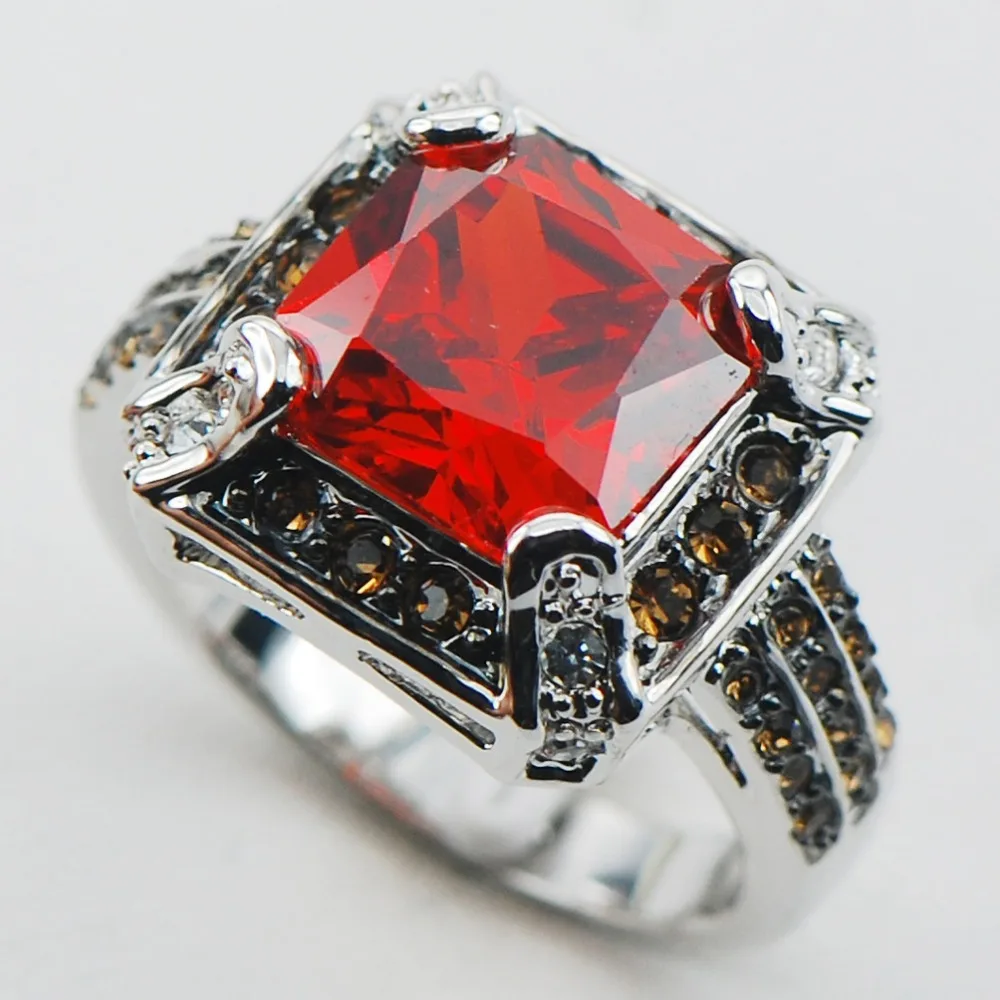 Кольцо свадебное из серебра 925 пробы с гранатом размеры 6 7 8 9 10 F1089|ring size|wedding ringsring