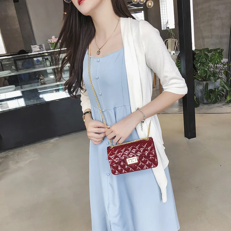 2019 новая простая Роскошная Дамская Желейная сумка с жемчугом легкая Наплечная