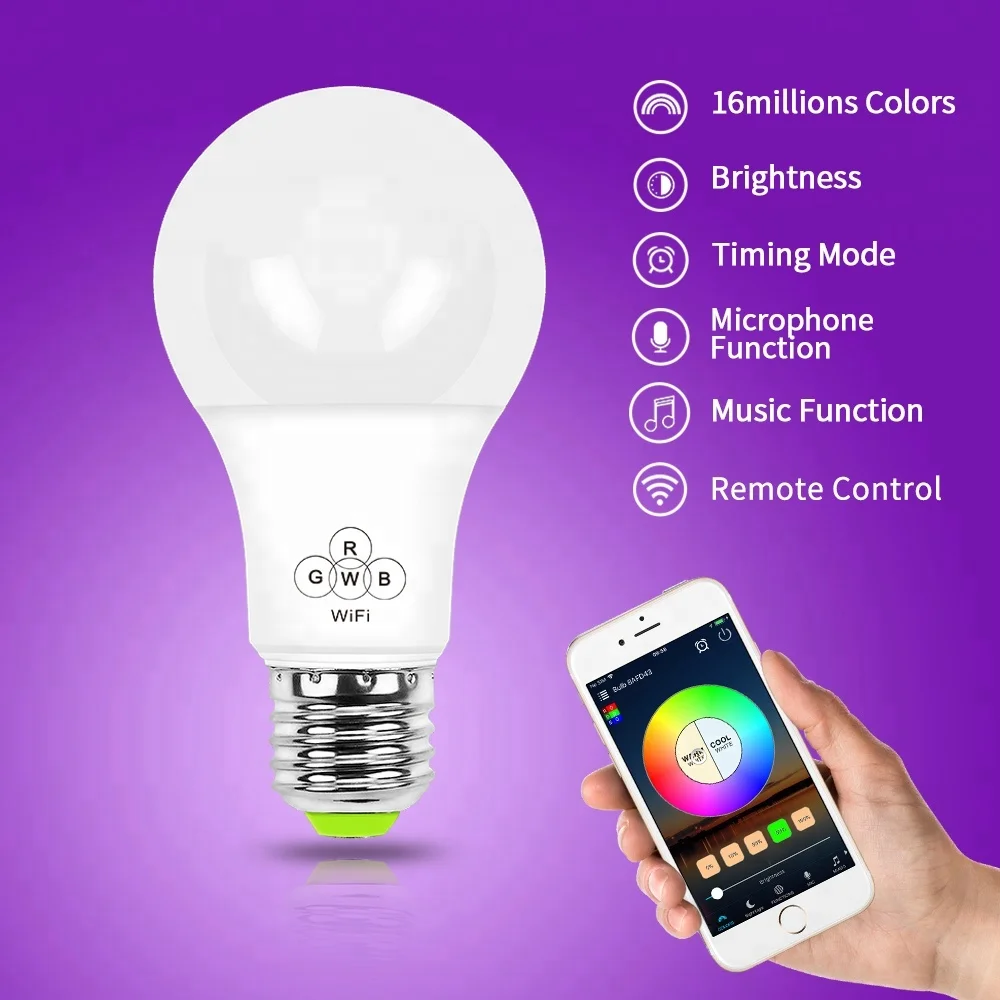 BLYN RGB RGBW WIFI умная Светодиодная лампа E27 4 5 W с регулируемой яркостью AC85 ~ 265V Глобус