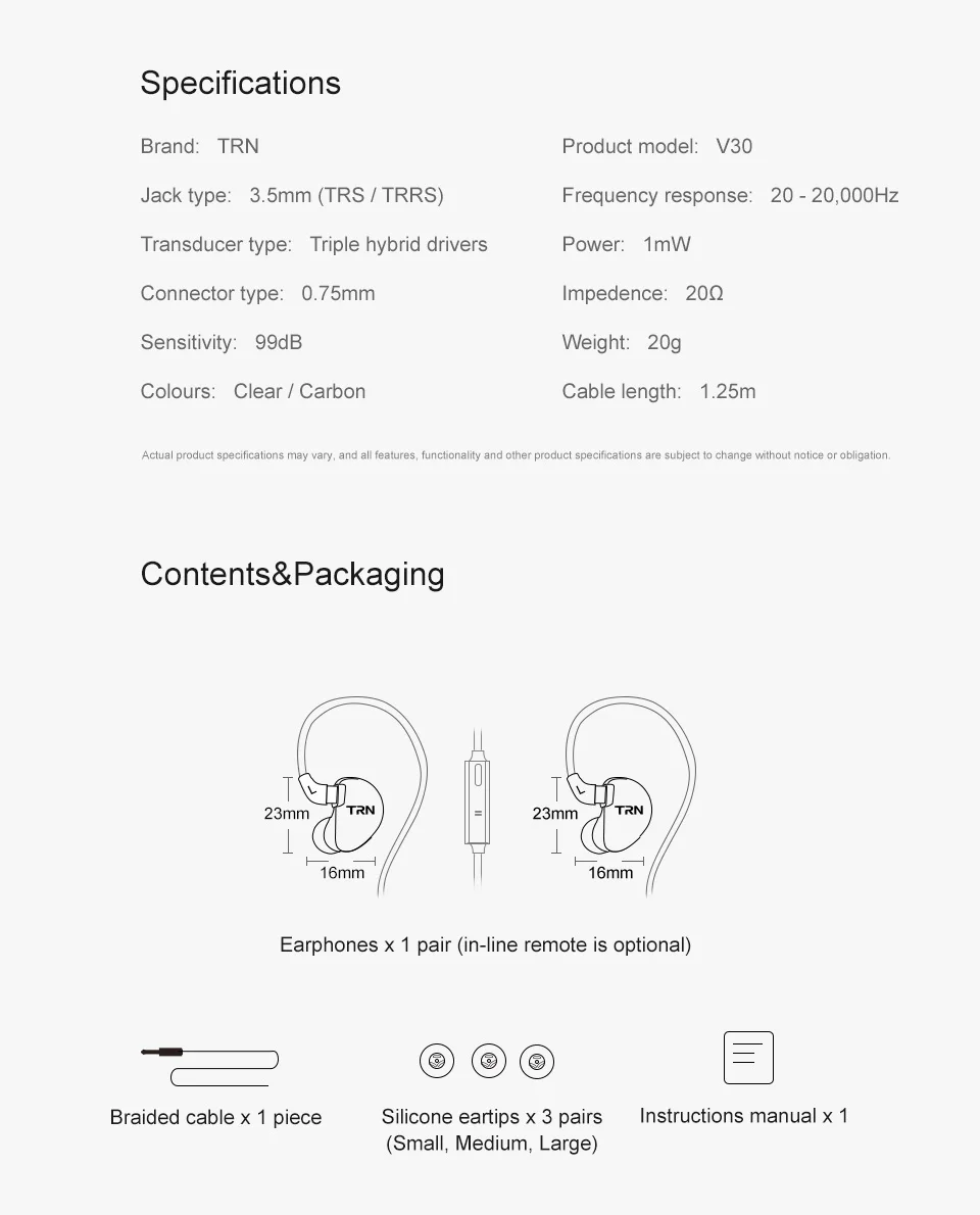 TRN V30 2BA+ 1DD гибридные наушники в ухо IEM HIFI DJ Monito спортивные наушники ушные наушники гарнитура 2Pin DetachableTRN V80/IM1 ZS10/AS10