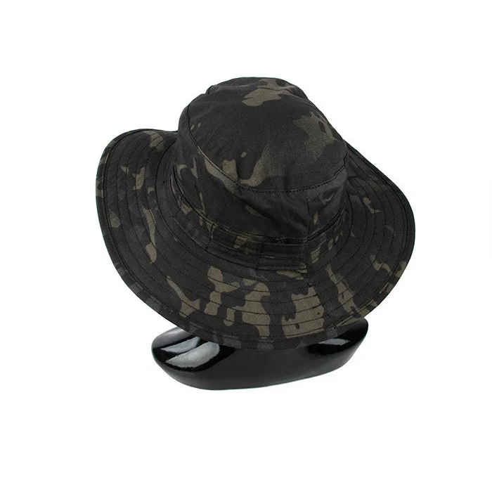 Панама Мужская тактическая черная с широкими полями и круглым покрытием|camo bucket