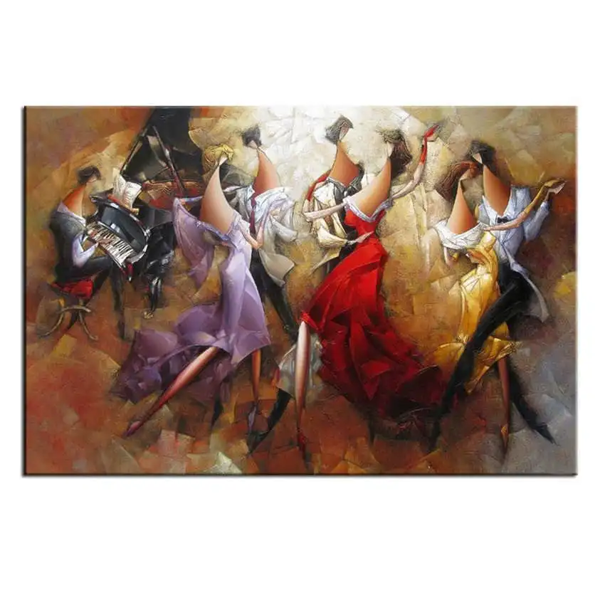 dance painting 1 Раскраска по номерам, сделай сам Раскраска по номерам, декоративная картина черный кот, картины по номерам - Цвет: dance painting 1