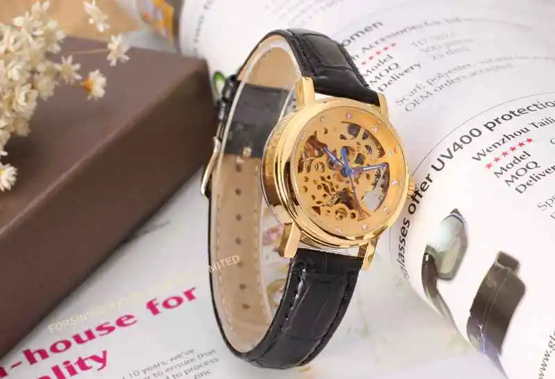 Часы Winner женские Автоматические механические часы лучший бренд класса люкс