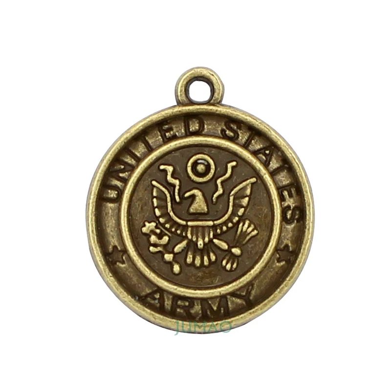 10 шт./лот подвески из античного серебра/бронзы армии США 23x20 мм|charm pendant|army charmsus army