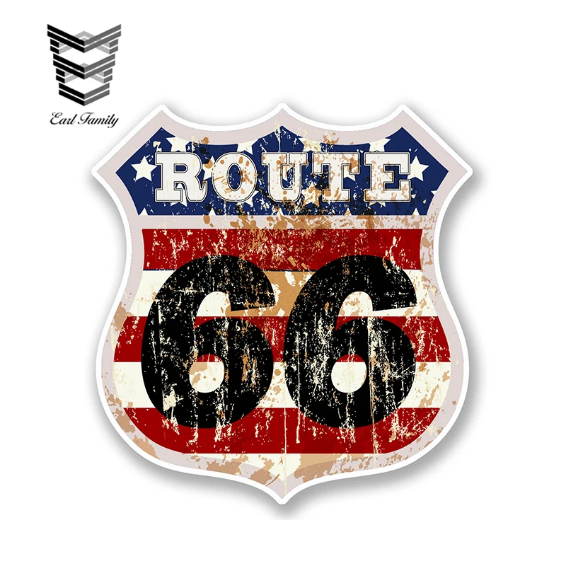 EARLFAMILY 13 см x 11 Ретро Route 66 Виниловые стикеры s ноутбук автомобиль велосипед