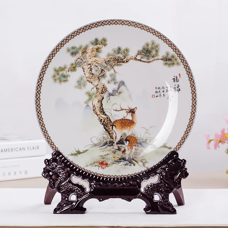 Античная керамическая тарелка Jingdezhen Aminal Pattenrs декоративная подвесной поднос