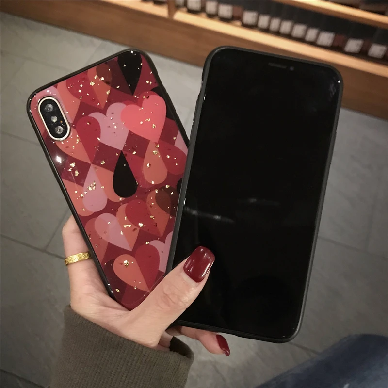 Love Heart Phone Cases For Huawei Honor 7X Honor8X Max 8X X 8 Case Luxury Bling Soft Epoxy honor Play Coque |