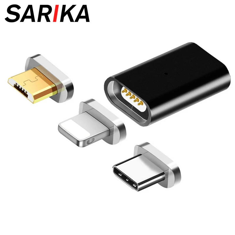 Sarika Micro USB Магнитный адаптер для Huawei Xiaomi Android зарядный Lightning iPhone 5 5S 6 6s 7 8