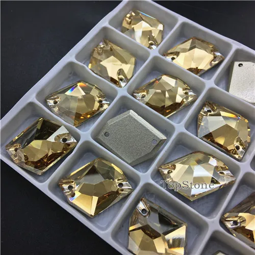 001GS Golden Shadow TopStone K9 Стекло Кристалл 13x17 мм космический пришить Камень плоской задней Швейные бусины более Цвета смешивания - Цвет: 001GS Golden Shadow