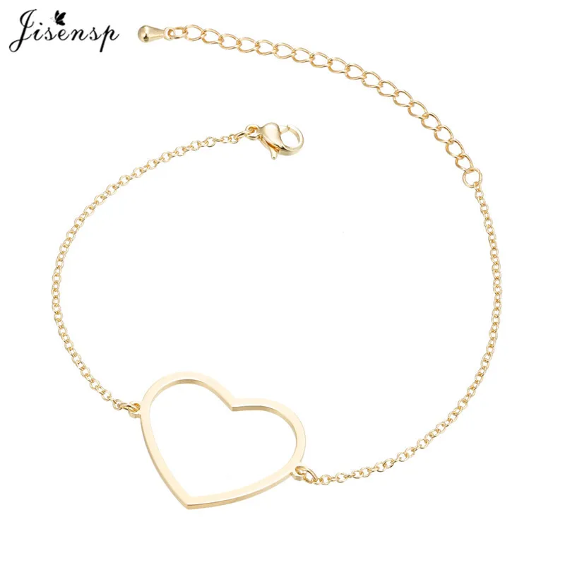 Jisensp Simple Round Stainless Steel Bracelets for Women Adjustable Gold Bracelet Bangles Lady Bridesmaid Gift pulseras - Окраска металла: bracelet gold