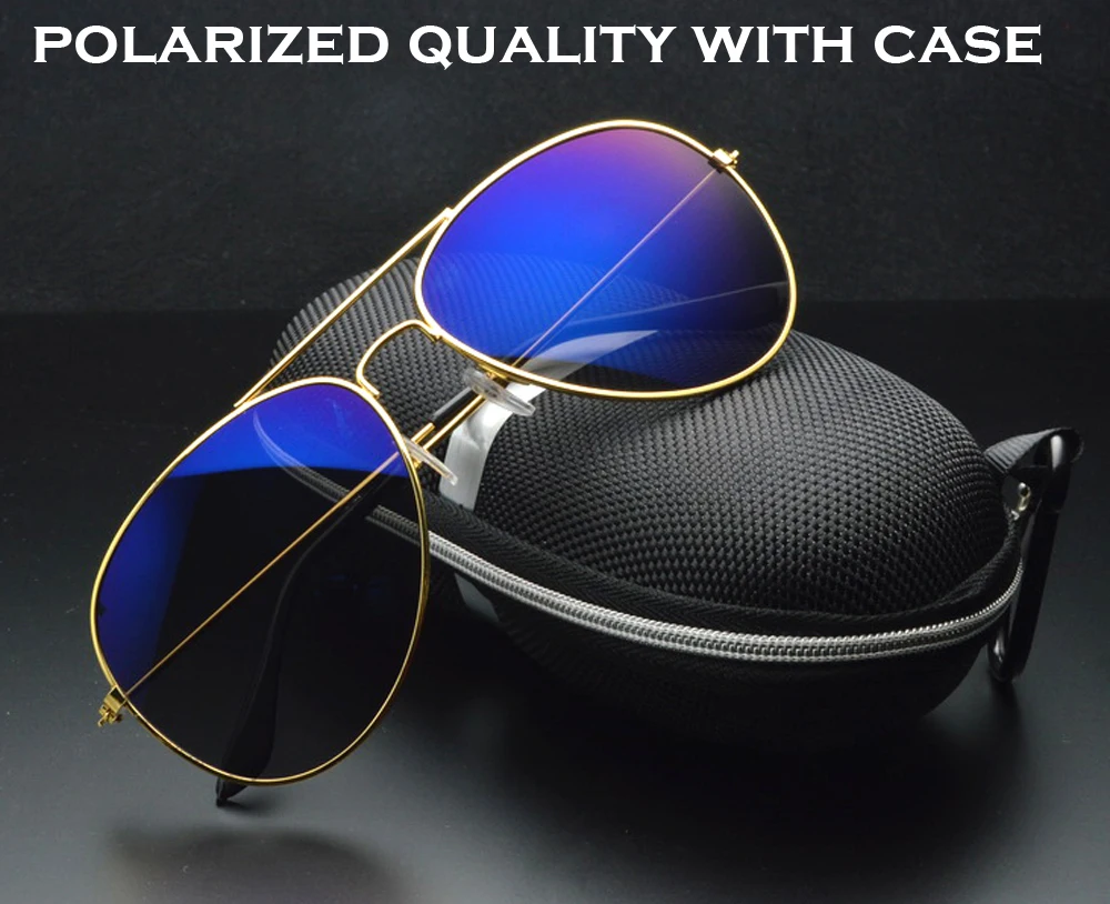 

Lentes De Sol Mujer Oculos De Sol Feminina Classical Quality Mirrored Aviation Frame Polarized Sunglasses For Men With Case