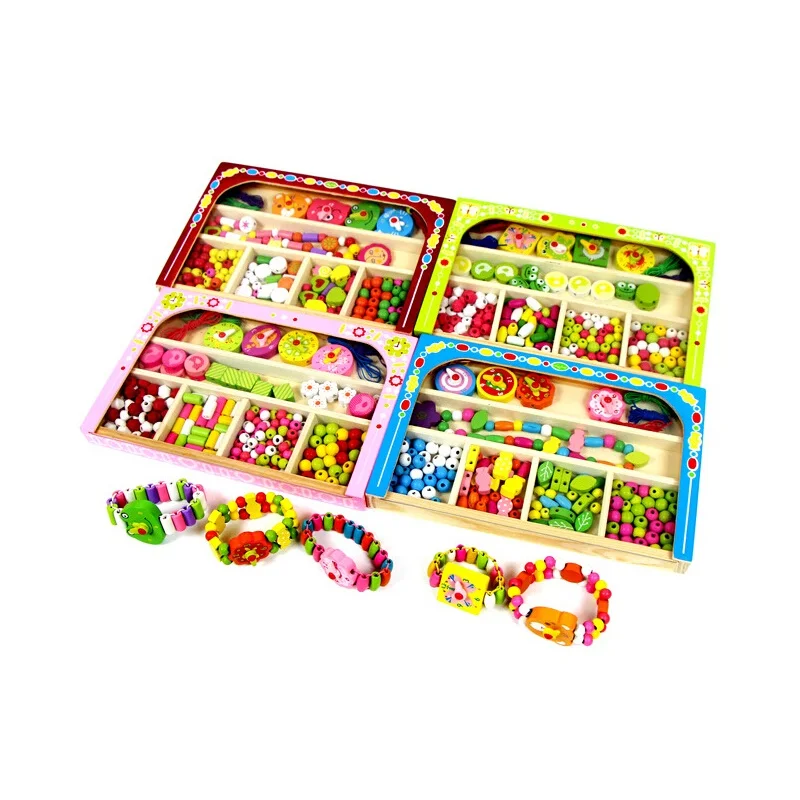 Деревянные развивающие игрушки бусы ожерелье детские обучающие diy ручная