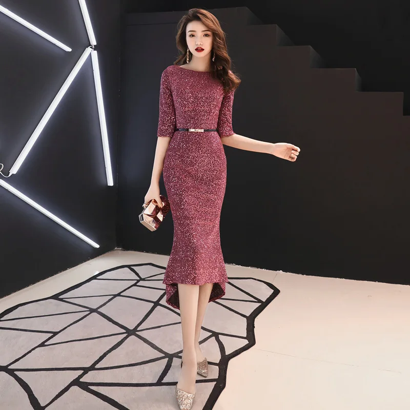 

Mermaid Chinese Half Sleeve Female Cheongsam Dress Vestidos Chinos Oriental Wedding Gowns Party Dresses Plus Size XS-3XL