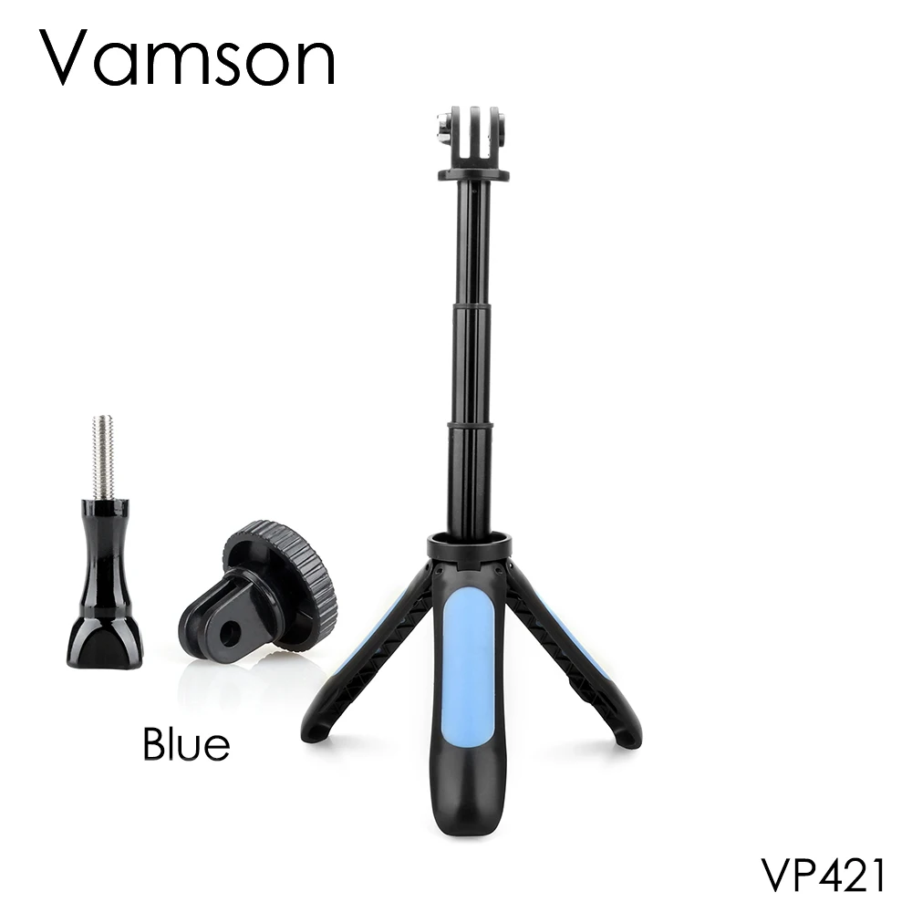 VP421 Blue Vamson выдвижная ручка штатива Карманный Полюс Мини селфи палка для Gopro Hero 8 7 6 5 для мобильного телефона для Xiaomi yi VP421 - Цвет: VP421 Blue