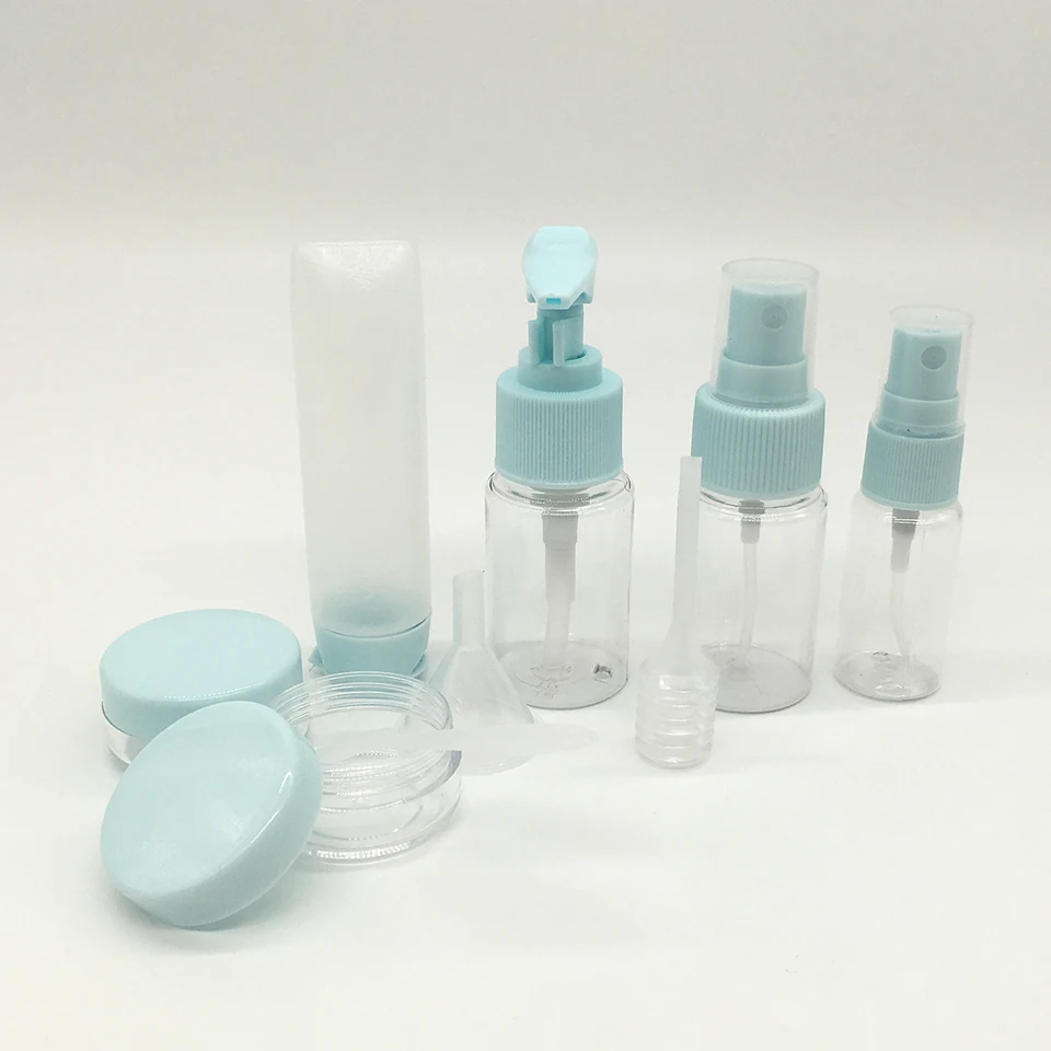 11PCS Empty Plastic Travel Bottle Kit Set Makeup Cosmetic Containers Perfume Atomizer 30ml Spray Bottles Shampoo Tube Cream Jar | Красота и