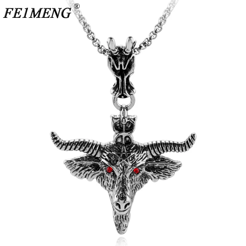 Ожерелье Baphomet с пятиконечной звездой и козьей головой амулет саббитическое