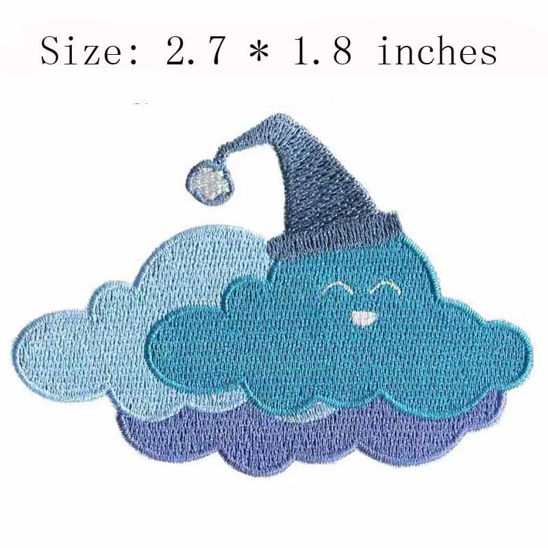 

Cloudy 2.7"wide embroidery patch for agujas para ropa/embroidery logo/trim -cute -cartoon -grosgrain