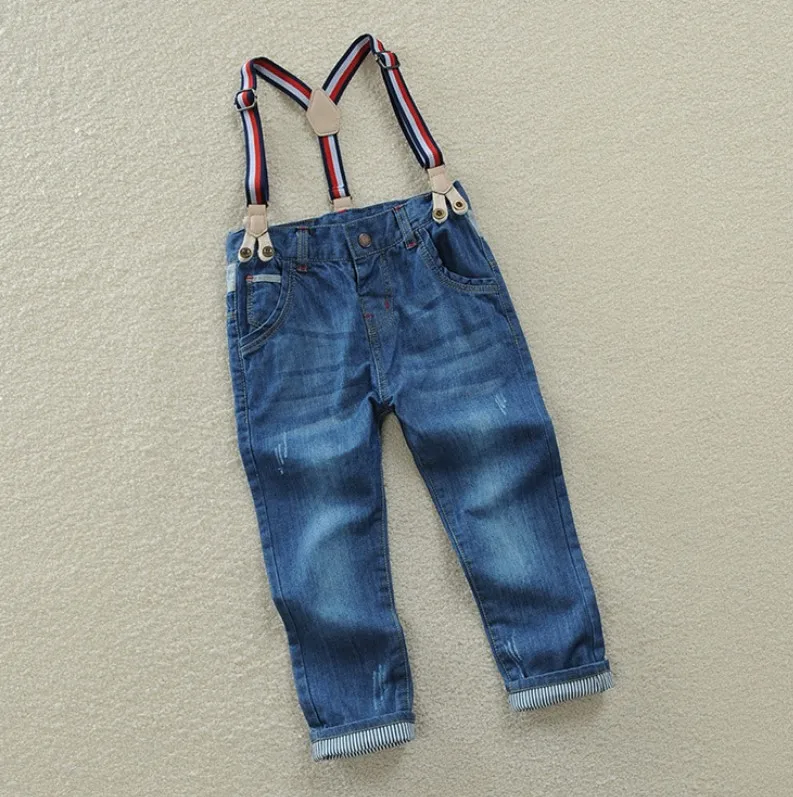 

2019 spring and autumn new boys jeans trousers children's bib children pants