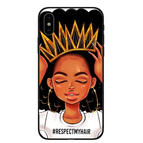 Модные африканские девушки Жесткий ПК телефон чехол для iPhone 7 XR XS Max 6 6 S Plus 5 5S SE 8 8 Plus Melanin queen чехол для iPhone X - Цвет: Бежевый