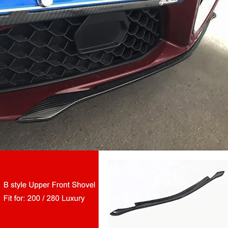 Upper Front Shovel B QHCP углеродного волокна передняя защита для губ передний бампер Защита подбородка фартук разветвители специально для Alfa Romeo Giulia автомобильные аксессуары - Цвет: Upper Front Shovel B