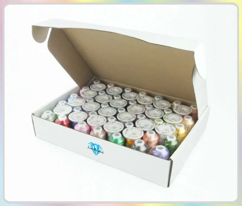 New Arrival 58 Colors Rayon Embroidery Spools Thread 550M/Spool with 12pcs Style A Bobbins | Дом и сад