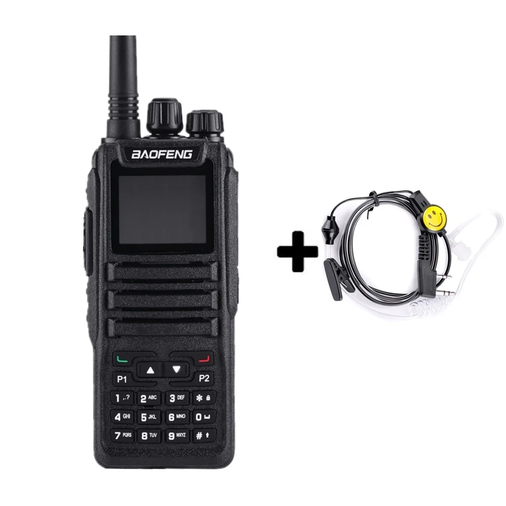 Add 1 smile headset Baofeng DM-1701 DMR Walkie Talkie Tier 1 Tier 2 Dual Time Slot Двухдиапазонная цифровая двухсторонняя радиостанция Baofeng Dm 1701 радиостанция - Цвет: Add 1 smile headset