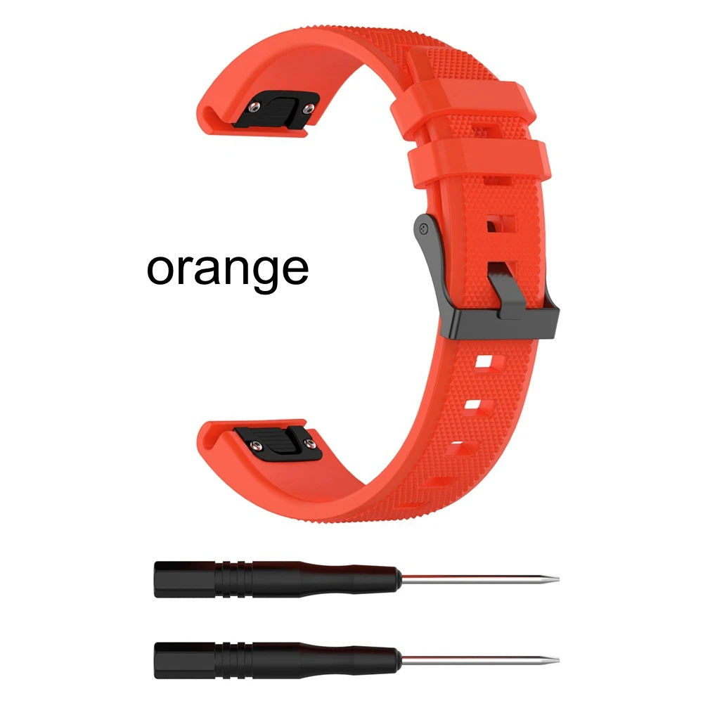 orange Качественный мягкий резиновый сменный ремешок для часов Quick Release силиконовый 22 мм браслет ремешок для Garmin Fenix 5/Forerunner 935/945 - Цвет: orange