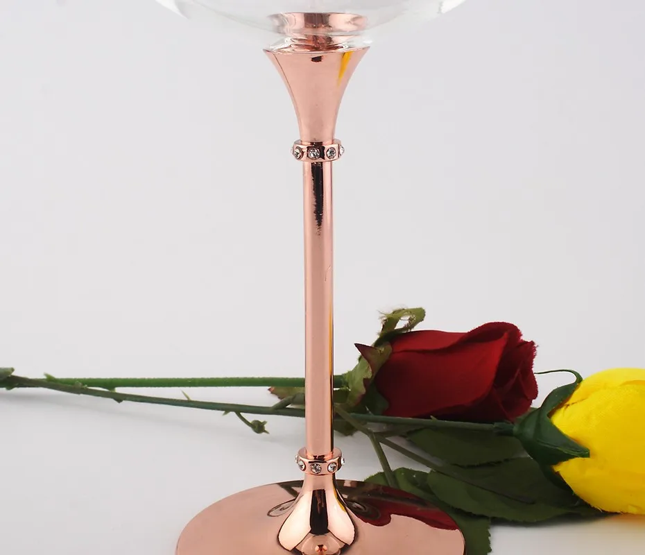 Горячая продажа 680 мл Набор Винных Бокалов с стержнем из розового золота|wine glasses