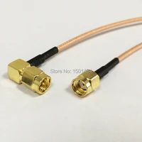 new rp sma male plug switch sma male plug right angle convertor rg316 cable 15cm 6 adapter