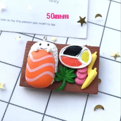 orange Новая имитация еды брелок талисманы бургер, фри, Суши Сэндвич DIY украшения - Окраска металла: orange