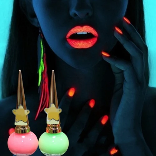 Лак для ногтей 12 видов цветов светится в темноте флуоресцентный 14 мл|nail art polish|glow in