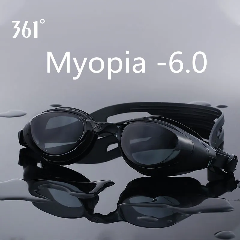 196042J-Black -6.0 361 по рецепту Плавание ming очки для детей и взрослых Анти-туман близорукости Плавание ming очки бассейн силиконовые диоптрий Очки для плавания с Чехол - Цвет: 196042J-Black -6.0