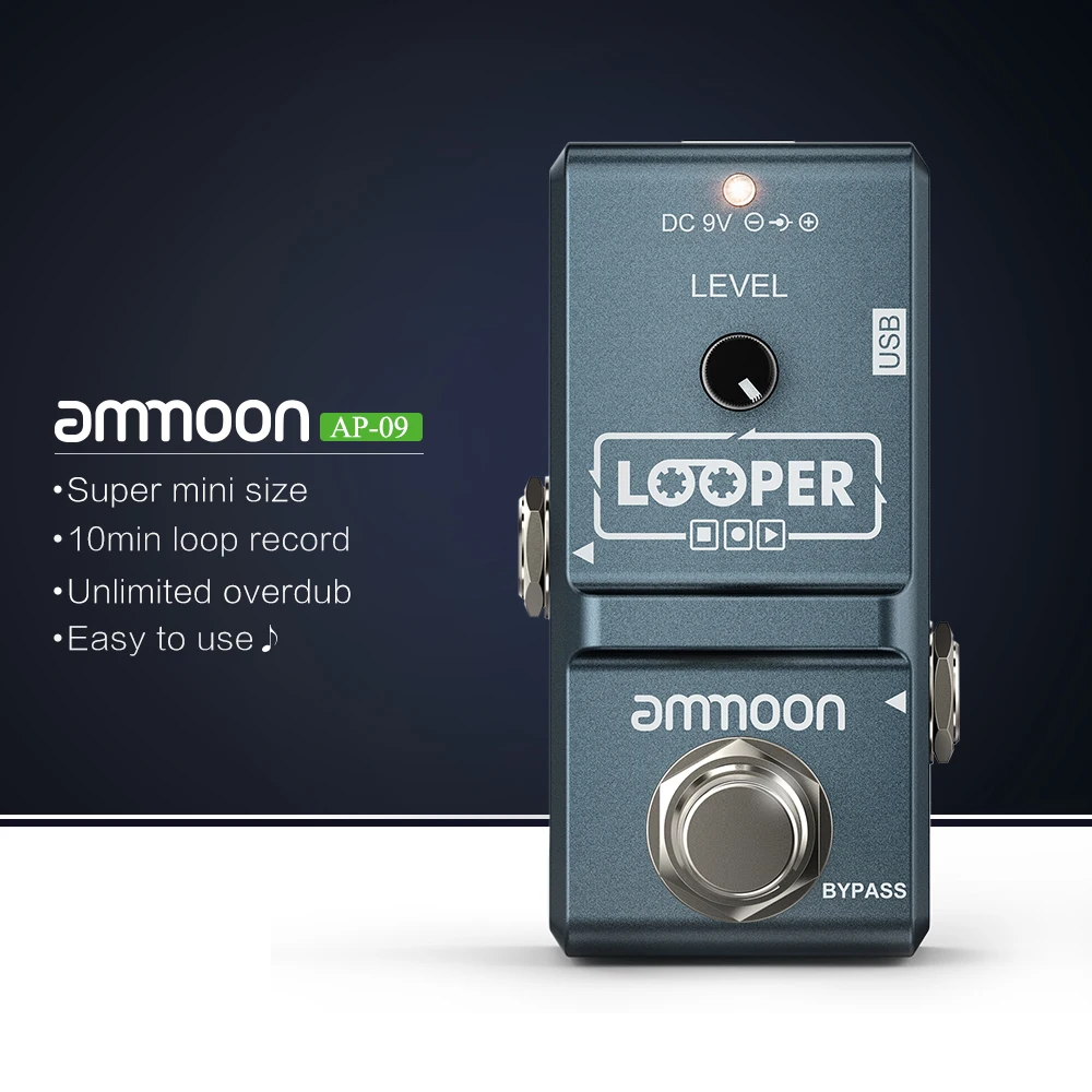 Ammoon AP 09 Nano Loop педаль эффектов для электрогитары Looper True Bypass неограниченная запись