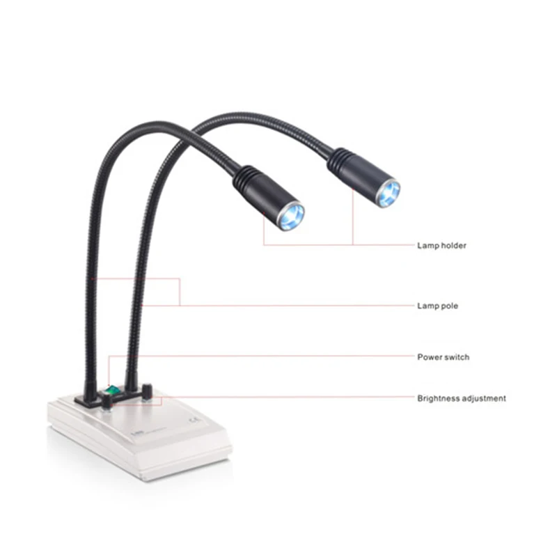 LED 2*3W Desktop Examination Light Flexible Tube Bend DC Power Supply KD-202B-6 | Электроника