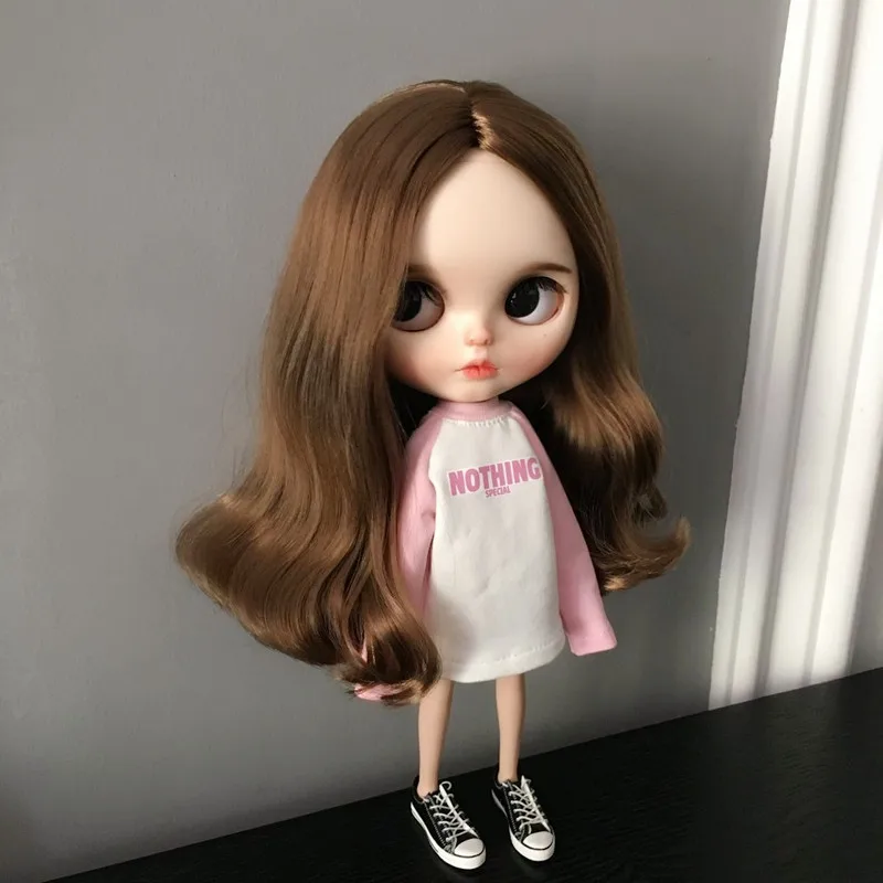Одежда для куклы Blyth ручной работы розовая толстовка с длинным рукавом blyth licca azones